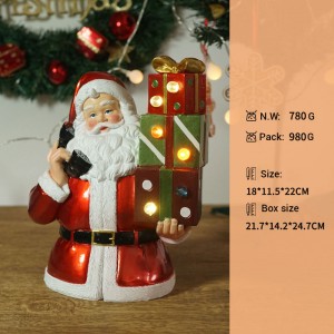 Ornamentu di Babbu Natale in resina à l'ingrossu cù l'artisgianati in resina leggera ornamenti di desktop DECORAZIONE DI NATALE 2024