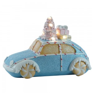 Wholesale Custom Resin Candy Gingerbread Car With LED Light Festival Party Supplies Ornaments Gifts