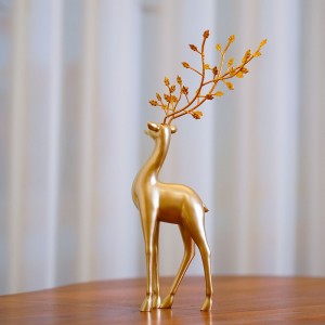 Uusi saapuva Resin Deer Joulu Poro Ornamentti Lahjat Joulupöytä Koriste