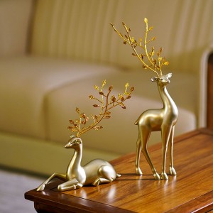 New Arrival Resin Rusa Natal Reindeer Ornament Gifts Natal Tabel Dekorasi