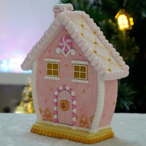 Resin LED House christmas gingerbread house CHRISTMAS DECORATION 2024 lighted gingerbread christmas candy house