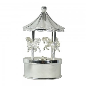 Customized Xmas Carrossel decorative rotating carousel music box for Christmas gift