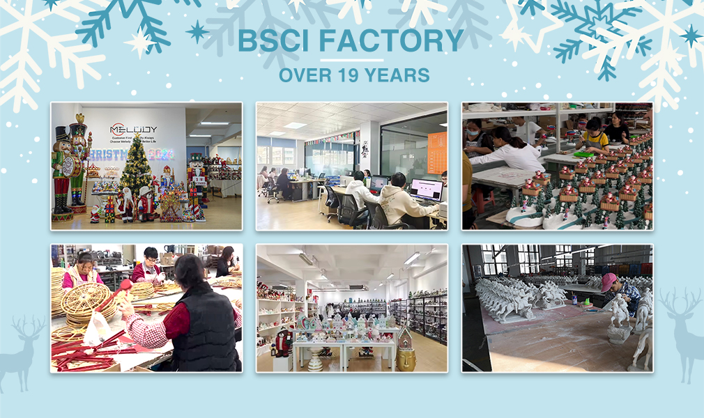 Xiamen Melody Art & Craft Co., Ltd., Fujian Eyaleti Çin'in Xiamen Şehrinde bulunan kendi fabrikasına sahip, 10 yıldan fazla bir süredir Noel dekorasyonu alanlarında faaliyet gösteren lider bir tedarikçidir.