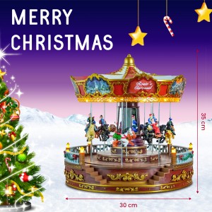 Animated Led Musical Red noel Christmas Carouse...